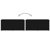 vidaXL Szafka pod TV, czarna, 80x34x36 cm materiał drewnopochodny