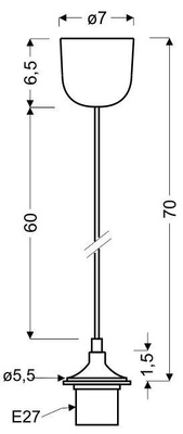 Zawiesie białe 70cm do lampy wiszącej E27 85-95933