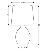 Lampa stołowa nocna szara ceramiczna Ambon Candellux 41-78575