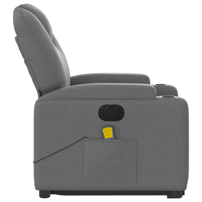 vidaXL Podnoszony fotel masujący, elektryczny, rozkładany, ciemnoszary