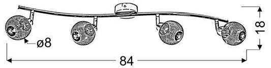 Lampa sufitowa NOVEL listwa regulowana 4-punktowa do korytarza metalowa