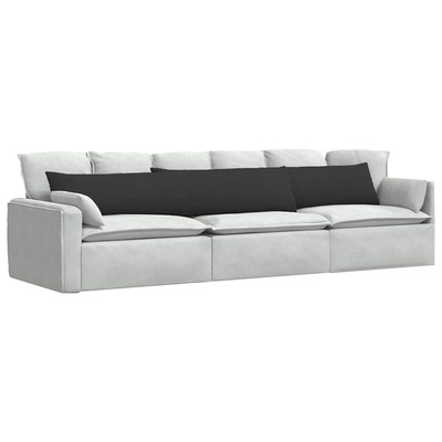 Poduszki na sofę 2 pcs Czarny 200 x 40 cm tkanina