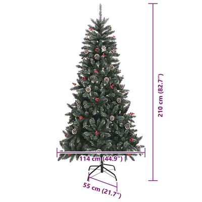 Sztuczna choinka z podstawą Zielony 210 cm PVC, plastik i stal