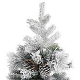 vidaXL Choinka flokowana śniegiem i szyszkami, 150 cm, PVC i PE