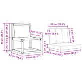 2 szt. Środkowa sofa ogrodowa Biały
