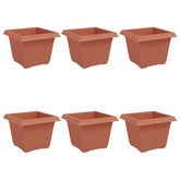 Kwadratowa doniczka na kwiaty 6 pcs Czerwony ceglasty