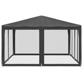 Namiot imprezowy z 8 ścianami z siatki, antracyt, 4x4 m, HDPE