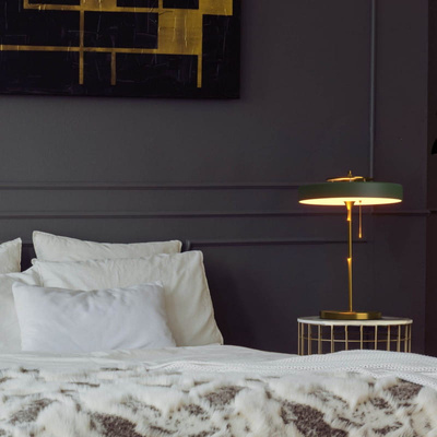 Lampka Biurkowa Bankierka Zielona Abruzzo Banquero 3xE27