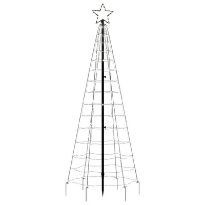 vidaXL Choinka z lampek, z kołkami, 220 zimnych białych LED, 180 cm