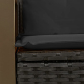 Sofa ogrodowa z poduszkami, 2-osobowa, czarna, polirattan