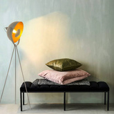 Lampa podłogowa stojąca złoto szara Kopuła E27 Abruzzo Versali