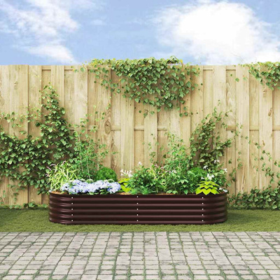 Podniesiony grządka Brązowy 240 x 80 x 44 cm Stal