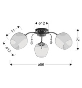 Zachera Lampa Sufitowa 3X40W E27 Biały