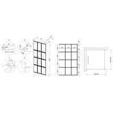 Kabina walk-in ii 120x200cm geometryczna 8mm shiny-glass czarny AK-32-127-S Invena