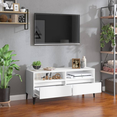 vidaXL Szafka pod TV, biała, 100x34,5x44,5 cm, materiał drewnopochodny