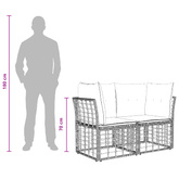 Ogrodowy loveseat 2 szt. 2-osobowy Naturalny i Kremowy Biały