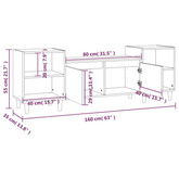 vidaXL Szafka pod TV, szarość betonu, 160x35x55 cm model standard