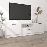 vidaXL Szafka pod TV, wysoki połysk, biała, 140x35x40 cm