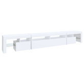 vidaXL Szafka pod TV z oświetleniem LED, biała, 260x36,5x40 cm