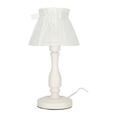 Lampka nocna Zefir biała z abażurem klasyczna E27 40W