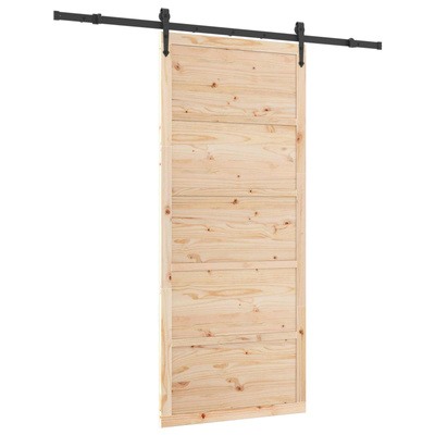 Drzwi przesuwne 100 x 208 cm Lite drewno sosnowe naturalny