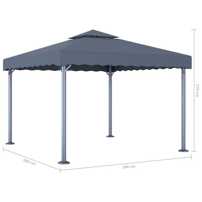 vidaXL Altana, 300 x 300 cm, antracytowa, aluminium
