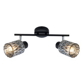 Bill Lampa Sufitowa Listwa Czarny 2X40W E27 Klosz Dymiony