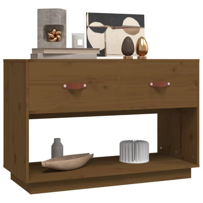 vidaXL Szafka pod TV, miodowy brąz, 90x40x60 cm, lite drewno sosnowe