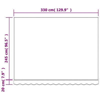 Zapasowa tkanina na markizę, pomarańczowo-czarna, 3,5x2,5 m, poliester
