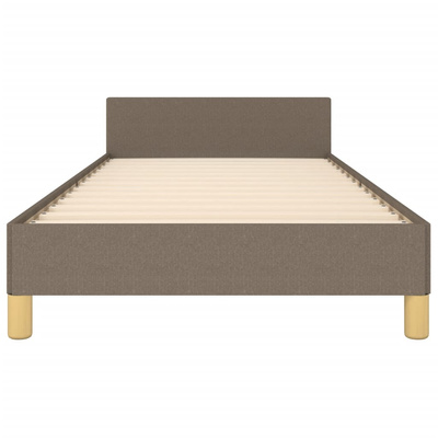 vidaXL Rama łóżka z zagłówkiem, kolor taupe, 90x200 cm, obita tkaniną model standard