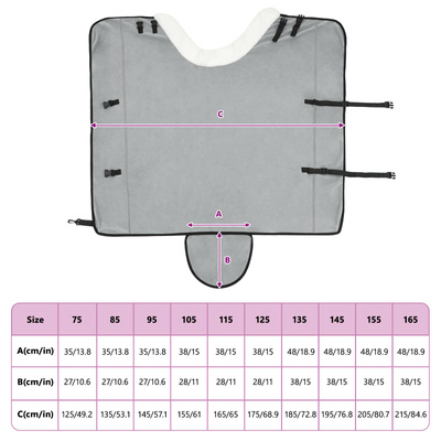 Koc dla Koni Całkowity Jasny Szary 125 cm Polarowy fleece