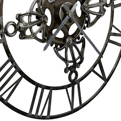 vidaXL Zegar ścienny, srebrny, 78 cm, metal