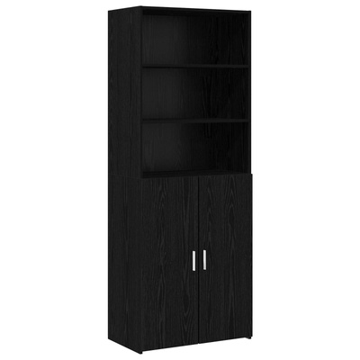 Highboard Czarny dąb 70 x 42,5 x 185 cm Drewno inżynieryjne
