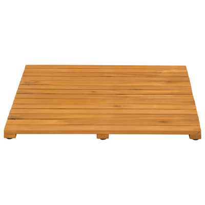 Mata do kąpieli Gładki brązowy 50 x 50 cm Lite Drewno Akacji