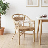 Krzesło składane rattan naturalny 60 x 60 x 81 cm