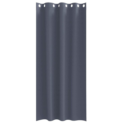 Firany blackout z kółkami 2 pcs Antracyt 225 x 140 cm Poliester
