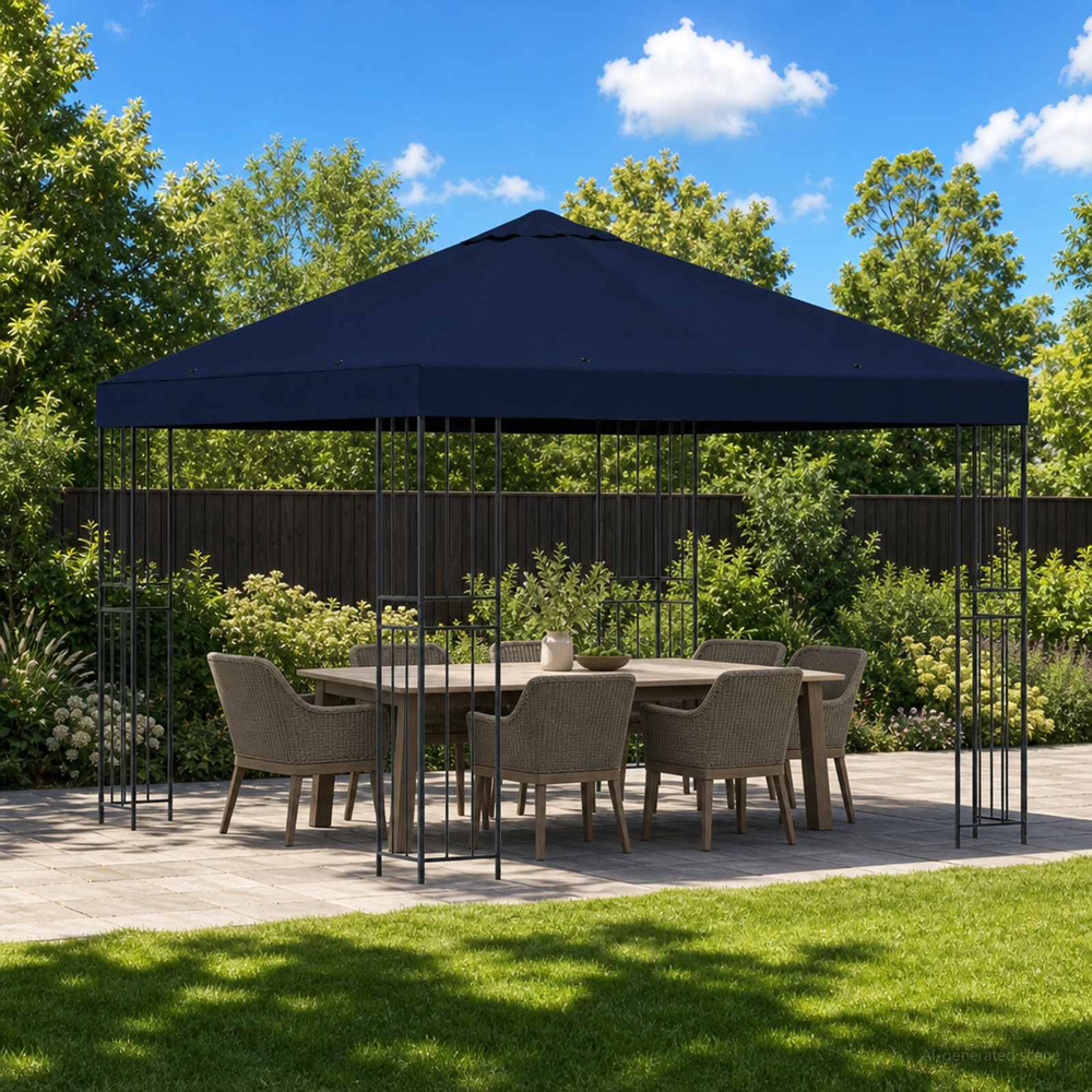 Altana 3 x 3 m niebieski Poliester i Stal 190 gsm