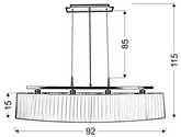 Lampa sufitowa wisząca 4X40W E14 patyna abażur biały BERG 34-45218