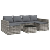 vidaXL 2-cz. zestaw wypoczynkowy do ogrodu, poduszki, szary, rattan PE model standard