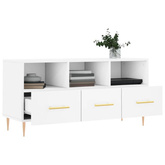 Szafka pod TV, biała, 102x36x50 cm, materiał drewnopochodny vidaXL