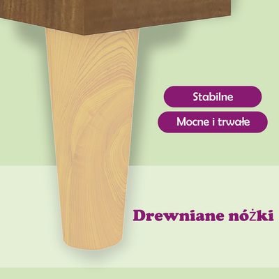 Stolik kawowy, brązowy dąb, 90x60x35cm, materiał drewnopochodny
