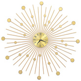 Zegar ścienny, metal, 70 cm, złoty