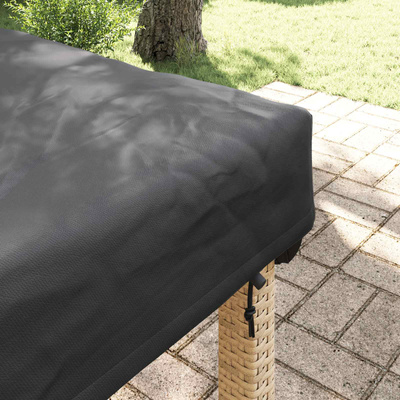 Pokrowiec na Stół 202 x 92 x 15 cm tkanina Prostokątny Czarny