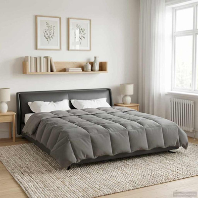 Kołdra na cały rok Jasnoszary 240 x 260 cm Mikrofibra