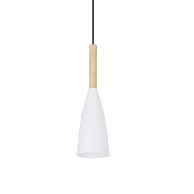 Lampa wisząca biała + drewno Trosa Ledea 50101265