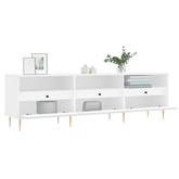 vidaXL Szafka pod TV, biała, 150x30x44,5 cm, materiał drewnopochodny
