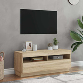 Szafka TV z oświetleniem LED, dąb sonoma, 100x35x40 cm