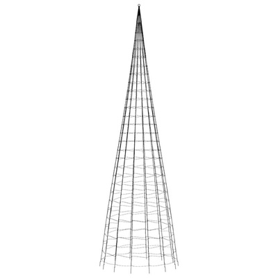 vidaXL Choinka z lampek, na maszt, 3000 niebieskich LED, 800 cm