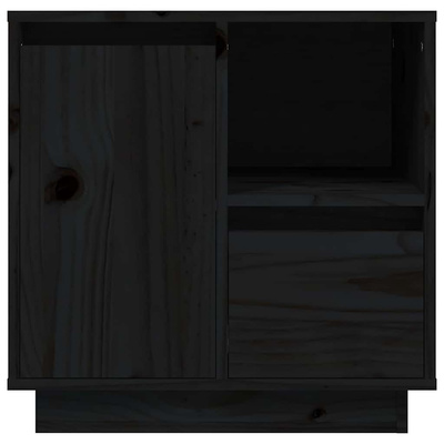 Szafki nocne, 2 szt., czarne, 50x34x50 cm, lite drewno sosnowe