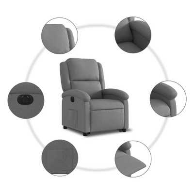 vidaXL Podnoszony fotel masujący, elektryczny, rozkładany, ciemnoszary